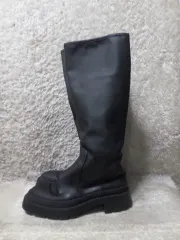245 ザラ 厚底 ロングブーツ ブラック 中古 靴