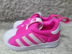 130 adidas アディダス SUPERSTAR キッズ 子供靴 ピンク ジュニア 中古 靴