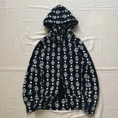 00s　archive　アーカイブ古着　当時物　CO&LU　ココルル　ダブルジップアップ　星　総ロゴプリント　忍者型フード　パーカー　S相当　平成ギャル男　お兄系　Y2K　double zip up logo all over patterned parka