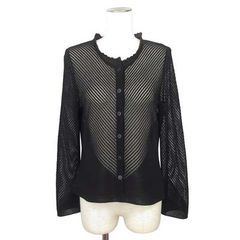 【中古】アリスオリビア alice + olivia カーディガン ジップ ニット XS/TP チャコール ピンク /ES ■GY57 アリスオリビア alice + olivia カーディガン ジップ ニット XS/TP