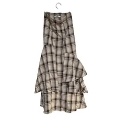 B071 SNIDEL スナイデル ティアード マーメイド スカート フレア ロング チェック カジュアル レディース 0