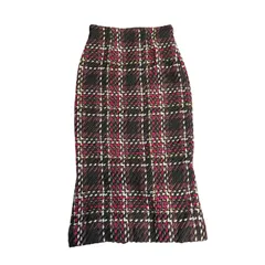 B071 SNIDEL スナイデル ベルティッドロービング チェック タイト スカート ロング ウール カジュアル レディース 0