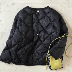 【新春限定価格本日まで♪】人気のブラック♪美品//DOORS アーバンリサーチドアーズ ライトダウンキルトショートブルゾン M 黒 ノーカラー URBAN RESEARCH アウター レディース