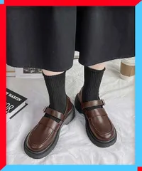 新品 レディース ローファー 厚底 太ヒール 走れる パンプス 学院風 お嬢様 シューズ【送料無料】