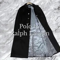 極美品 Polo by Ralph Lauren ポロバイラルフローレン ステンカラーコート ロングコート ウール 比翼ボタン ネイビー 紺色 サイズM相当