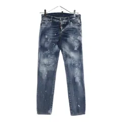 DSQUARED2 (ディースクエアード) JENNIFER CROPPED JEAN ジェニファークロップドジーン ダメージ加工 スキニーデニムパンツ インディゴ S75LB0645
