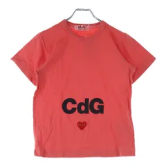 PLAY COMME des GARCONS (プレイコムデギャルソン) フロントロゴ ハートロゴ刺繍 クルーネックTシャツ 半袖カットソー レディース レッド AE-T101