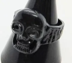 【1５号】スカル　ドクロ　骸骨　ブラック　平　リング　指輪　ストリート　病み系　ロック
