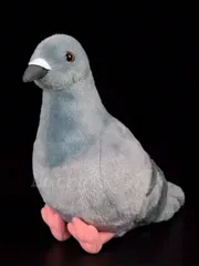 【新品・未使用】1個 柔らかくて可愛い鳩のぬいぐるみ - リアルな灰色の動物、ピンクの足とくちばし付き、子供への贈り物に最適、遊び心のある鳥のデザイン、おもちゃの鳥、リアルな動物のデザイン、ぬいぐるみ、鳩のギフト