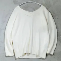 JUSGLITTY ニット セーター vネック ウール アンゴラ 白 ホワイト ジャスグリッティー 2 Mサイズ