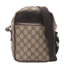 グッチ GUCCI ショルダーバッグ GGスプリーム 101680 ベージュ/ダークブラウン PVCコーティングキャンバス レザー GGスプリーム ショルダー レディース Used B