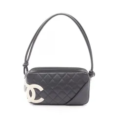 シャネル CHANEL ハンドバッグ カンボンライン ブラック/ホワイト レザー カンボン アクセサリーポーチ レディース Used B