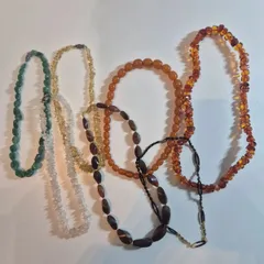 ヴィンテージ　ネックレス　琥珀　翡翠　シトリン　水晶　まとめ売り