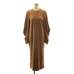 Mame Kurogouchi / マメクロゴウチ | 2021AW | Ribbed Velour Jersey Dress / ベロア ジャージー ワンピース | 1 | ブラウン | レディース