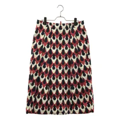 【美品】  DSQUARED2 / ディースクエアード | 総柄 ロゴプレート プリーツ スカート | 40 | ボルドー/ブラック/ホワイト | レディース