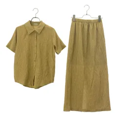 【美品】  steven alan / スティーブンアラン | セットアップ クレープ チェック シャツ ブラウス / スリット スカート 裏地付き | S | カーキ系 | レディース