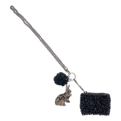 ANTEPRIMA / アンテプリマ | ワイヤー コインケース / カテナチェーンストラップ / うさぎ・ポンポンチャーム セット | ブラック | レディース