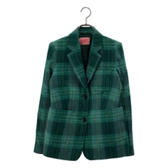 KATE SPADE / ケイトスペード | チェック ウール テーラードジャケット | 2 | グリーン | レディース