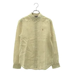 POLO RALPH LAUREN / ポロラルフローレン | ストライプ ワンポイントポニー ボタンダウン シャツ ブラウス | L | ベージュ/ホワイト | レディース
