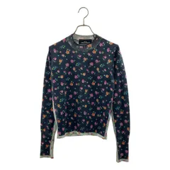 tricot COMME des GARCONS / トリココムデギャルソン | 2005AW | ウール 総柄 フラワーニット セーター | ネイビー/マルチカラー | レディース
