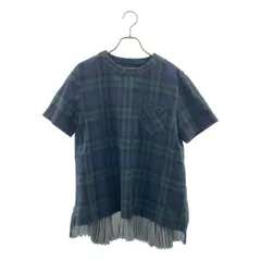 sacai / サカイ | チェック バックプリーツ ジップ プルオーバー | 1 | グリーン/ネイビー | レディース