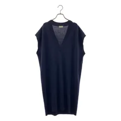 【美品】  DRIES VAN NOTEN / ドリスヴァンノッテン | NEELES 5701 M.K.TOP メリノウール Vネック ロング ニット | Ｍ | ネイビー | メンズ