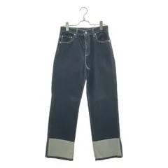 【美品】  AG adriano Goldschmied / エージーアドリアーノゴールドシュミット | ロゴレザーパッチ ロールアップ デニムパンツ | 28 | インディゴ | レディース