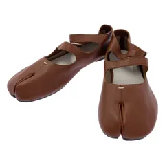 【美品】  Maison Margiela / メゾンマルジェラ | Tabi Double Strap Ballerina / タビ レザー ストラップ バレエシューズ 足袋 | ブラウン | レディース