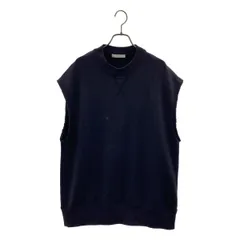 CINOH / チノ | オーバーシルエット ロゴサイドジップ ノースリーブ スウェット トレーナー ベスト | ダークネイビー | レディース