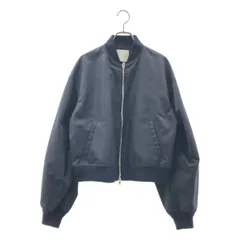 【美品】  CINOH / チノ | 2024AW | ECONYL drape sleeve MA-1 / ロゴダブルジップ ジャケット ブルゾン | 38 | Navy | レディース