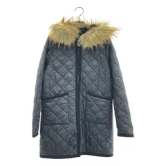 LAVENHAM / ラベンハム | キルティング 裏ファーボア フーデッド ジャケット | 36 | ネイビー | レディース