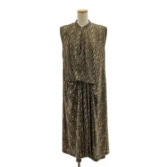 【美品】  AKANE UTSUNOMIYA / アカネウツノミヤ | 総柄 パイソン ドレープ ボリューム ドレス ワンピース | 36 | snake | レディース