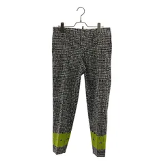 DSQUARED2 / ディースクエアード | 総柄 ロゴプレート スラックス パンツ | 40 | グリーン/ブラック/ホワイト | レディース