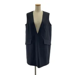 【美品】  MM6 Maison Margiela / エムエムシックスメゾンマルジェラ | 2019SS | ウール混 ツイル Vネック ノースリーブワンピース ジャンパースカート | 36 | ブラック | レディース