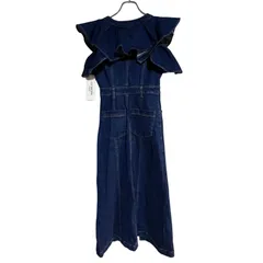 B071 Lily Brown リリー ブラウン ワンピース デニム ジーンズ ブルー フリル カジュアル レディース 0