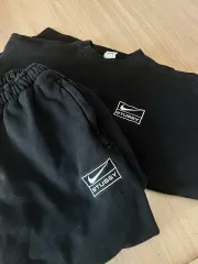 NIKE×ステューシー ウォッシュド スウェット セットアップ ブラック 上下セット Mサイズ あんスタ