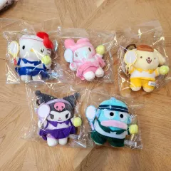 新品/サンリオ テニス バッグホルダーぬいぐるみ 5種