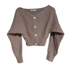 B071 SNIDEL スナイデル ニット カーディガン ブラウン 長袖 シンプル カジュアル レディース 0