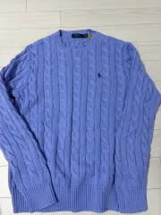 ポロラルフローレン ケーブルニット M ブルー