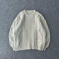 90s Cladknit アランニット XL アイボリー ウール - メルカリ