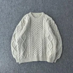old　デザインニット　アラン　ケーブル　フィッシャーマン　ハンドメイド　立体