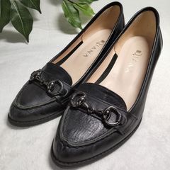 美品】DIANAダイアナ パテントローファー リボン パール フラット 