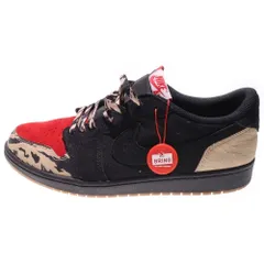 NIKE (ナイキ) ×Sole Fly Air Jordan 1 Low Black and Sport Red ソールフライ エアジョーダン1 ローカットスニーカー マルチカラー US10.5/28.5cm DN3400-001