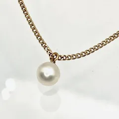 K18 ネックレス シンプル パールトップ付き 40cm 総重量3.10g