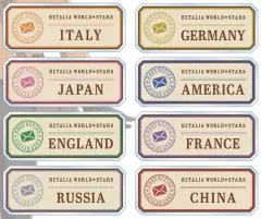 【新品】バッジ・ビンズ 【ボックス】ヘタリア World★Stars 描き下ろし 郵便屋ver. 着用トレーディングアクリルネームプレート