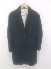 ◇ earth music&ecology バックスリット 長袖 チェスター コート サイズS ブラック レディース メンズ E 【1302180007114】