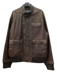 エディーバウアー Eddie Bauer LEATHER JACKET レザー ジャケット ボタン フライト コサック アウター 茶 ジャケット 無地 ブラウン XLサイズ 104MT-2478