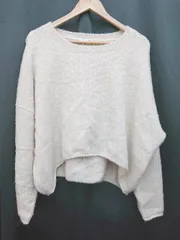 ◇ GYDA ジェイダ オーバーサイズ バックプリント 長袖 ニット セーター サイズF ライトベージュ系 レディース P  【1308240008701】