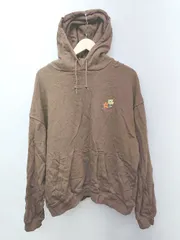 ◇ BLESS YOUALL 花柄 刺繍 プリント ビッグシルエット 長袖 プルオーバー パーカー サイズF ブラウン マルチ レディース P  【1308160080801】