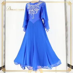 社交ダンス 衣装 ワンピース ドレス 青 レース 軽い 薄い パーティドレス 発表会 Sanline サンリーヌ 日本製 ブルー系 リーズナブル フェミニン シンプル エレガント 薄手 伸縮性 おしゃれ パーティー コスチューム レディース ドレスアップ